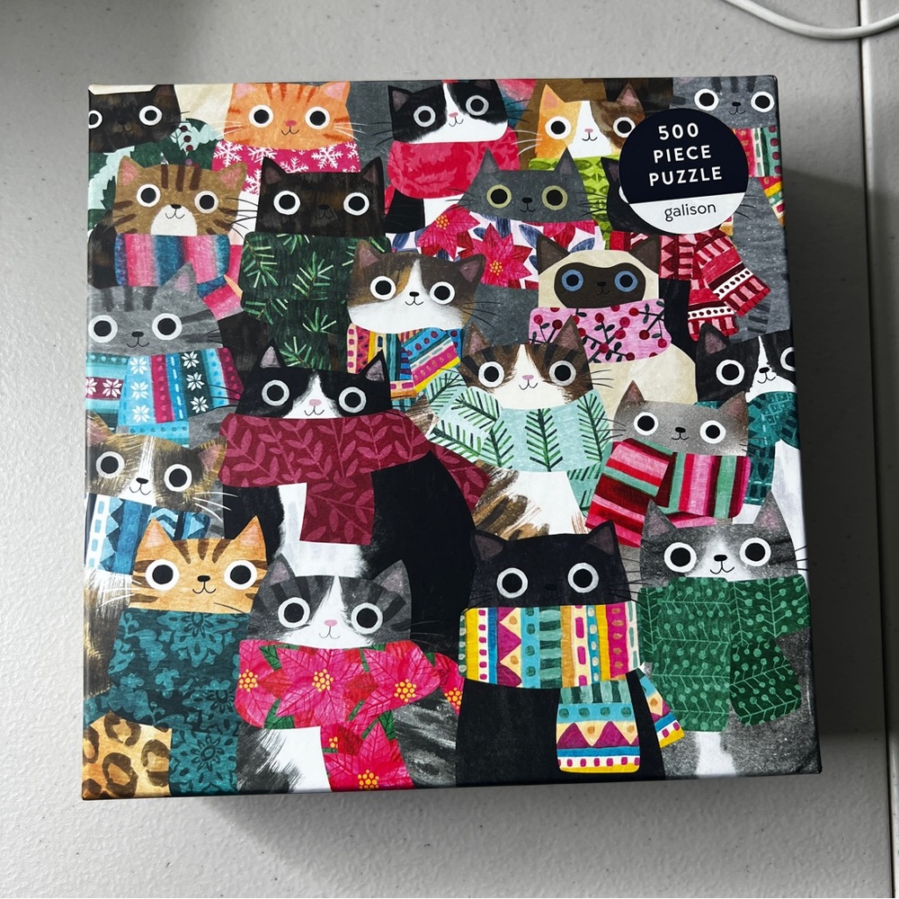 Galison Puzzle Wintry Cats 500 Pieces New